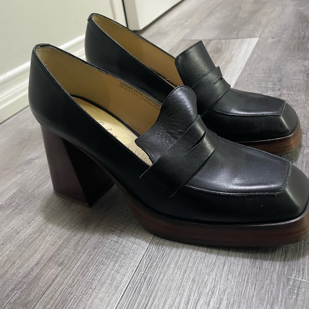 Negotiable Real Leather Platform Loafers
